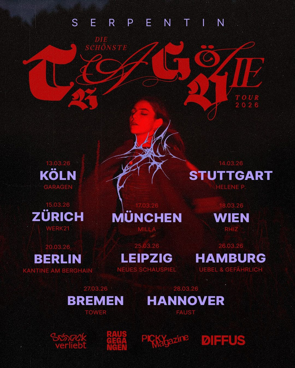 SERPENTIN kommt auf „Die schönste Tragödie“ Tour